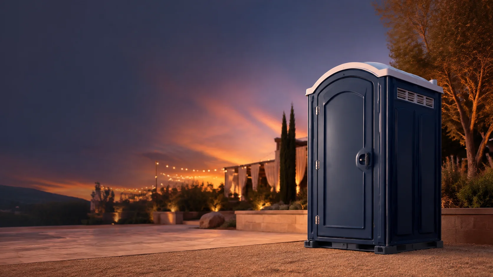Portable restroom shown for rental planning in Broomfield, CO